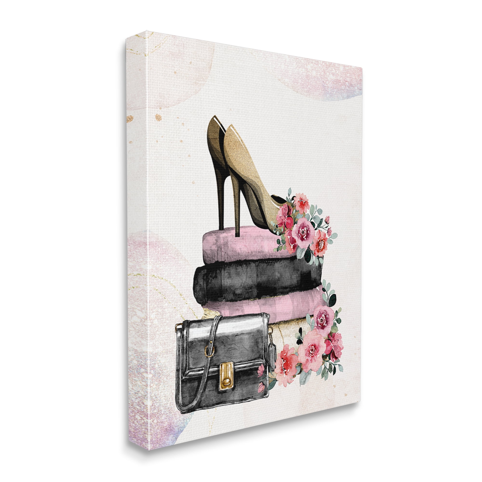 Stupell Industries Glam Floral Heels Botanical & Floral Painting Gallery Wrapped Canvas Art Print Wall Art, 36 x 48