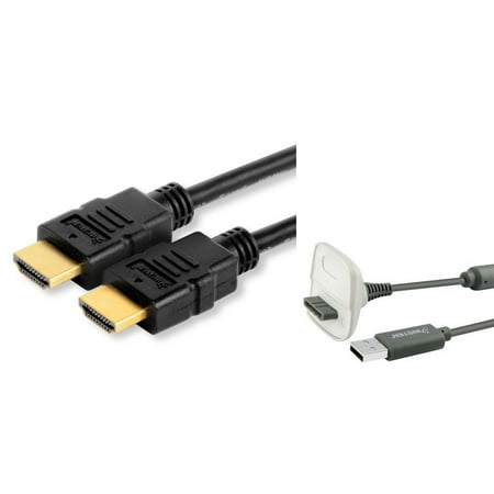 Insten 25'Ft HDMI Cable M/M 1080P+USB Charging Cable For Xbox 360