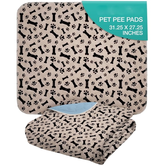Washable Pee Pads for Dogs with Pheromone Attraction, Reusable Puppy Pads, Waterproof Non-Slip Training Pad, 31.25 × 27.25 in, Pet-Friendly for Crates, Apartments, Puppy Supplies (One Unit)