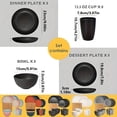 thumbnail image 3 of 16PCS Wheat Straw Large Size Dinnerware Set, Service for 4, Lightweight Kitchen Accessories, Unbreakable Modern Dish Set-Plate/Dessert Plate/Bowl/Cup, Dishwasher Safe, Best Gifts (Gray), 3 of 7