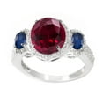 thumbnail image 2 of Sterling Silver with Ruby, Blue Sapphire and White Topaz Three Stone Ring, 2 of 3