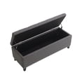 thumbnail image 3 of S-HOME 47.5" Button-Tufted Storage Bench in Linen with Safety Close Hinge, Perfect Ottoman for Hallway and Foot Rest，DARK GREY, 3 of 7