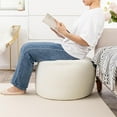 thumbnail image 3 of Round Pouf Ottoman 20 x 20 x 14 Inches Boho Poof Home Decor Floor Pouffe Ottoman Foot Rest for Couch Sofa Bean Bag Chairs Living Room Bedroom Ivory, 3 of 7