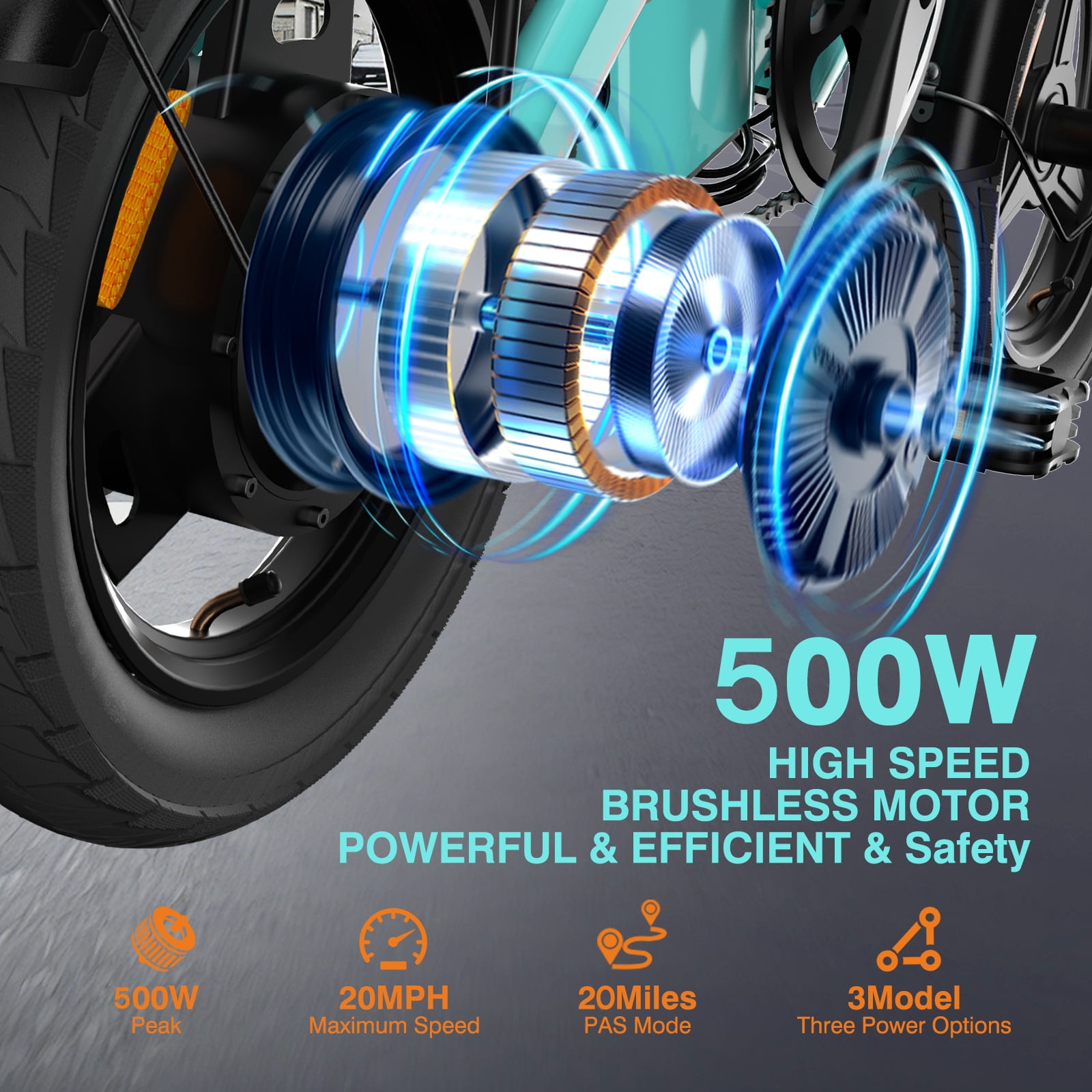Bodywel Folding Electric Bike for Adults, 500W Peak Motor E Bike, Electric Bicycle with 360Wh Battery, 20 Miles Range, Commuting Mini Ebike, UL2849