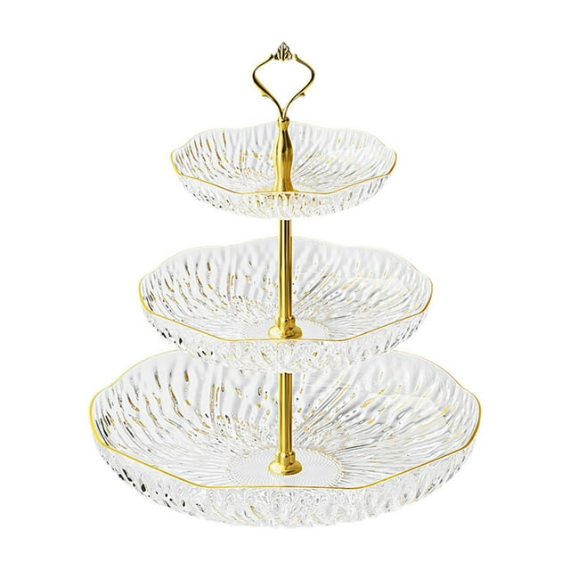 simhoa Fruit Plate Food Storage Organizer Cake Stand for Wedding Entertaining Snack 3 Tier