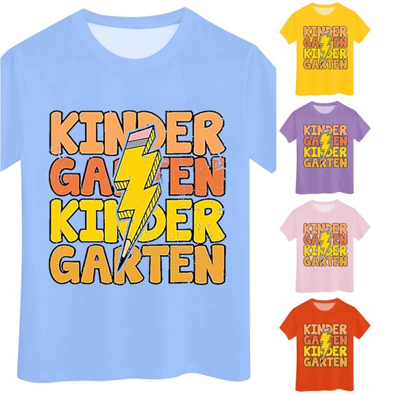 Toddler Girls Cute Short Sleeve T Shirts Casual Graphic Printed Tee Round Neck Shirt Tee Size 3-4T ,Blue