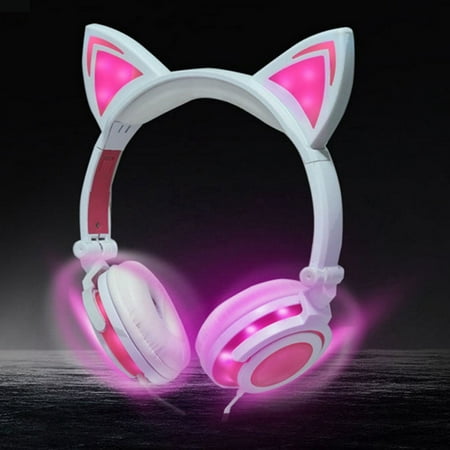 Cat Ear Shape Headphones Headset Glowing Cat Headphones Headset Music Headset Pink Walmart Canada - roblox purple cat headphones