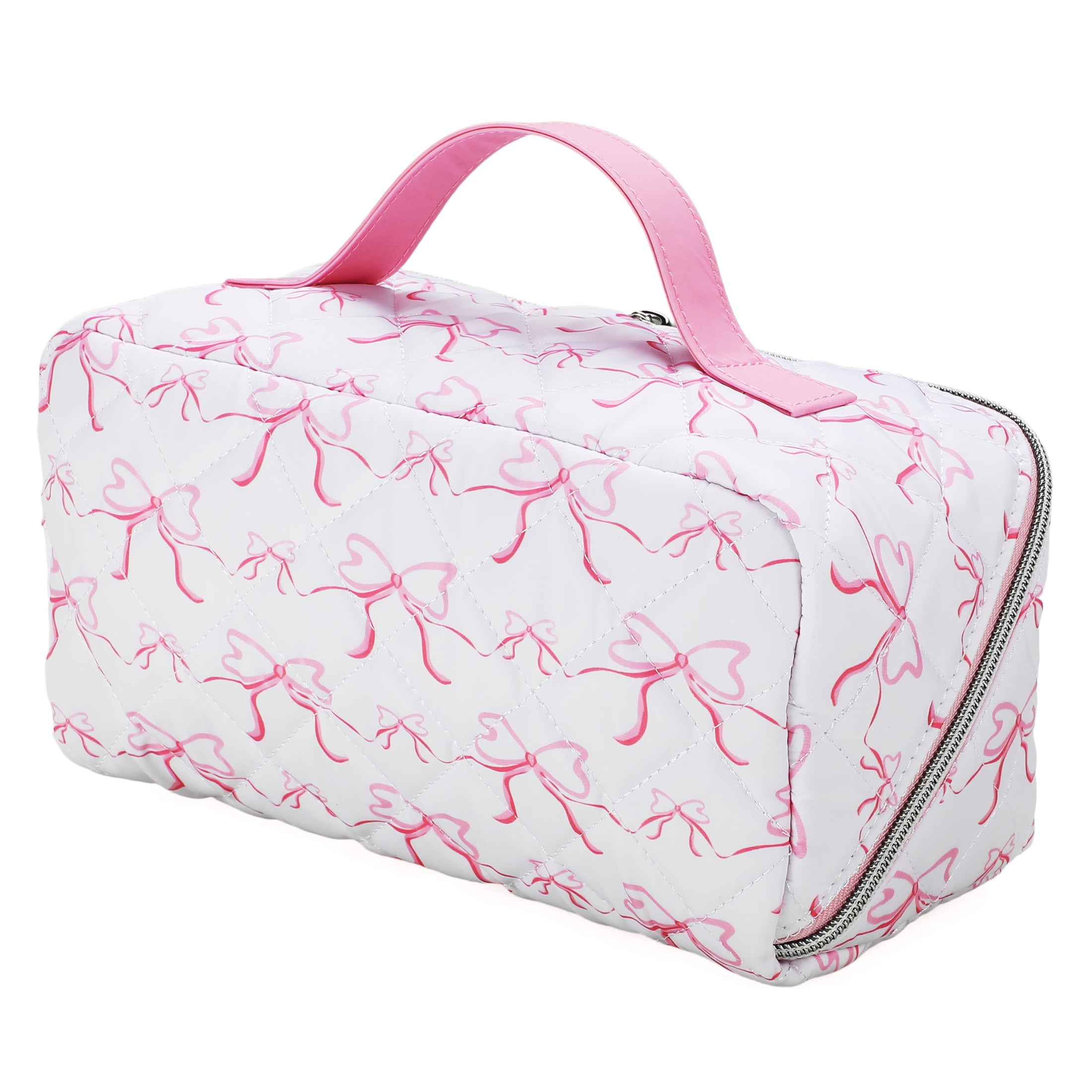 Cosmetic Bag for Travel and Makeup, Cosmetic Bag for Women Zipper Pouch Travel Cosmetic Organizer Travel Bags-Pink