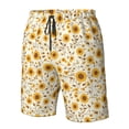 thumbnail image 2 of Yiaed Brown Leaf Sunflower Print Men's Swim Trunks with Lining Quick Dry Sports Shorts Beach Shorts Boardshorts-XX-Large, 2 of 5
