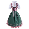 thumbnail image 3 of DuoJiaJ Womens Plus Size Dirndl Dress, Short Sleeve Embroidered Bavarian Oktoberfest Gown Red M, 3 of 6