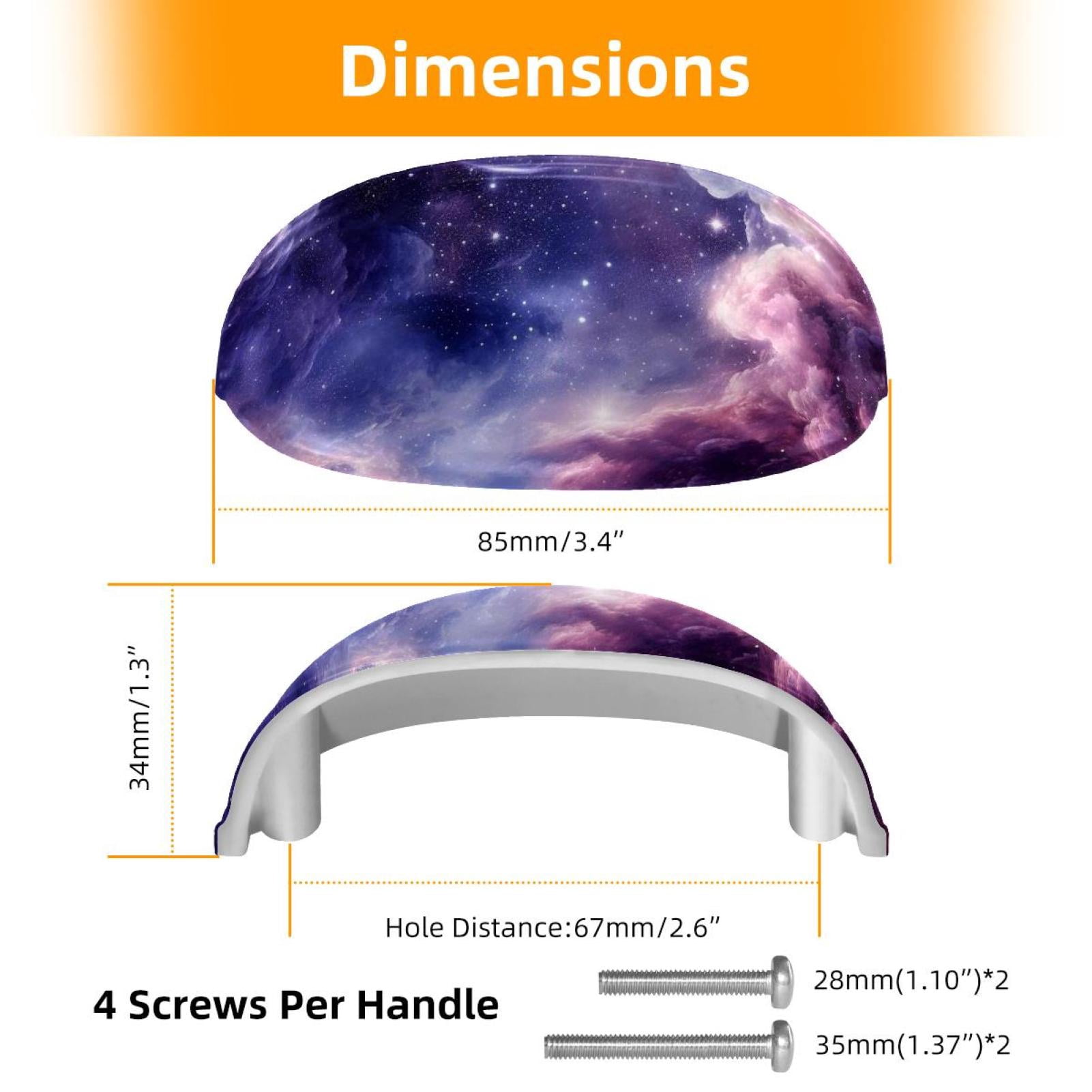 4 PCS Cabinet Cup Pull Galaxy Drawer Handles with Screws for Cabinet Dresser Kitchen Home Hardware Decor