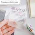 thumbnail image 2 of Ensemble de Notes Adhésives Transparentes 50 Feuilles Bloc-Notes Imperméable Autocollants pour Papeterie École Bureau, 2 of 7