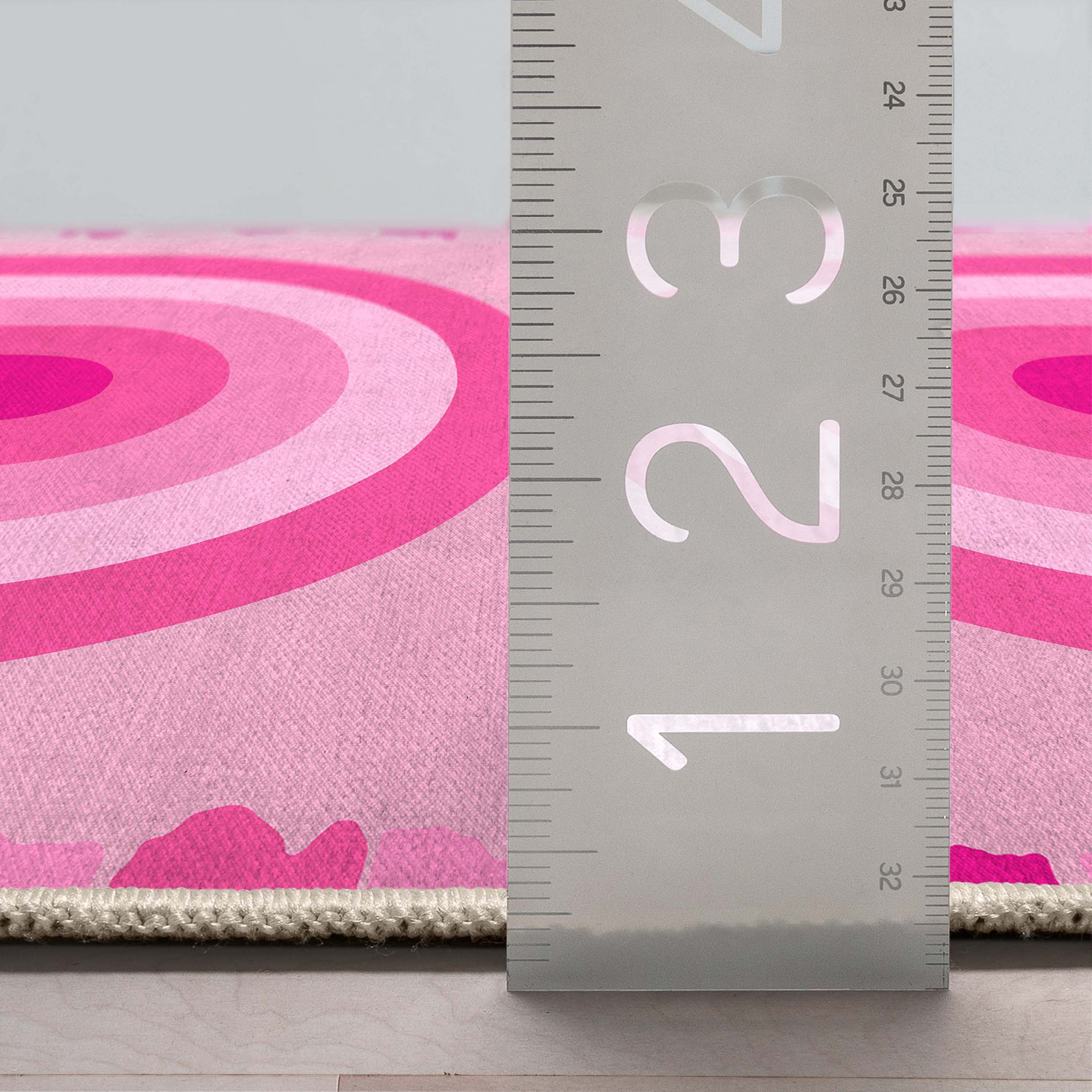 Well Woven Apollo Rainbow Modern Pink Flat Pile Easy to Clean 5' x 7' Area Rug for Living Room Dining Room Bedroom and Kitchen