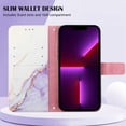 thumbnail image 4 of Allytech iPhone 12 Pro Case 6.1", iPhone 12 Case, Slim Folio Flip Cover Kickstand Shockproof Protection Cards Slots Hand Wrist Wallet Case for Apple iPhone 12 Pro/ iPhone 12 - White Purple, 4 of 7