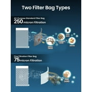 KOKIDO Heavy-Duty Rechargeable Cordless Pool Leaf Vacuum, Large Capacity Standard and Fine Filter Bags, Commercial Power, Inground and Above Ground Pools, XTROVAC 910