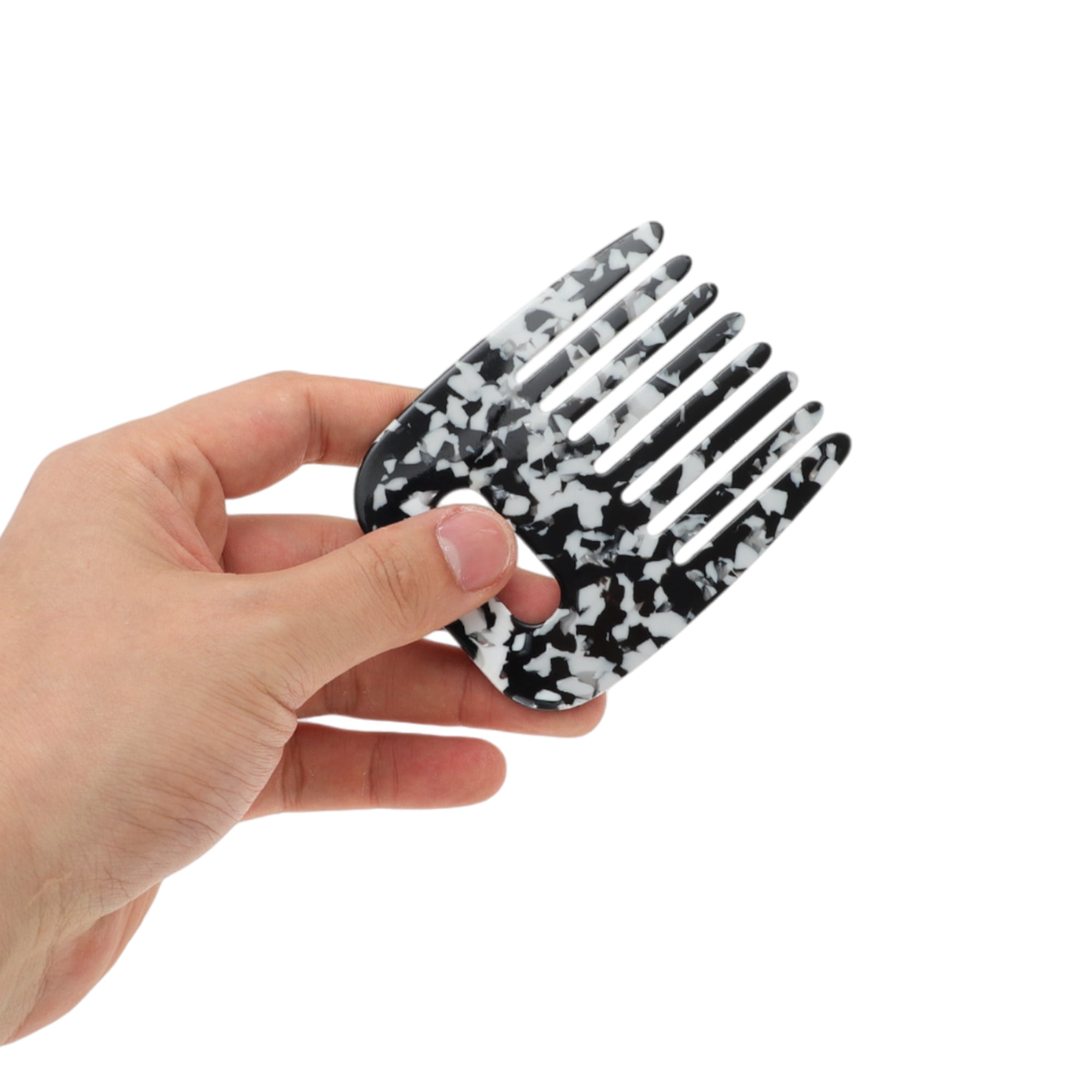 Unique Bargains 1 Pc Durable Vintage Portable Hair Insert Comb Black, White