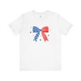 thumbnail image 2 of Bow Short Sleeve Tee American Bow Women T-shirts 4th of July Women T-shirts, 2 of 5