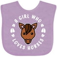 thumbnail image 3 of Inktastic A Girl Who Loves Horses Boys or Girls Baby Bib, 3 of 4