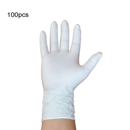 

100Pcs White Waterproof Disposable Washing Cleaning Household Kitchen Nitrile Gloves Laboratory Mechanic Safety Gloves