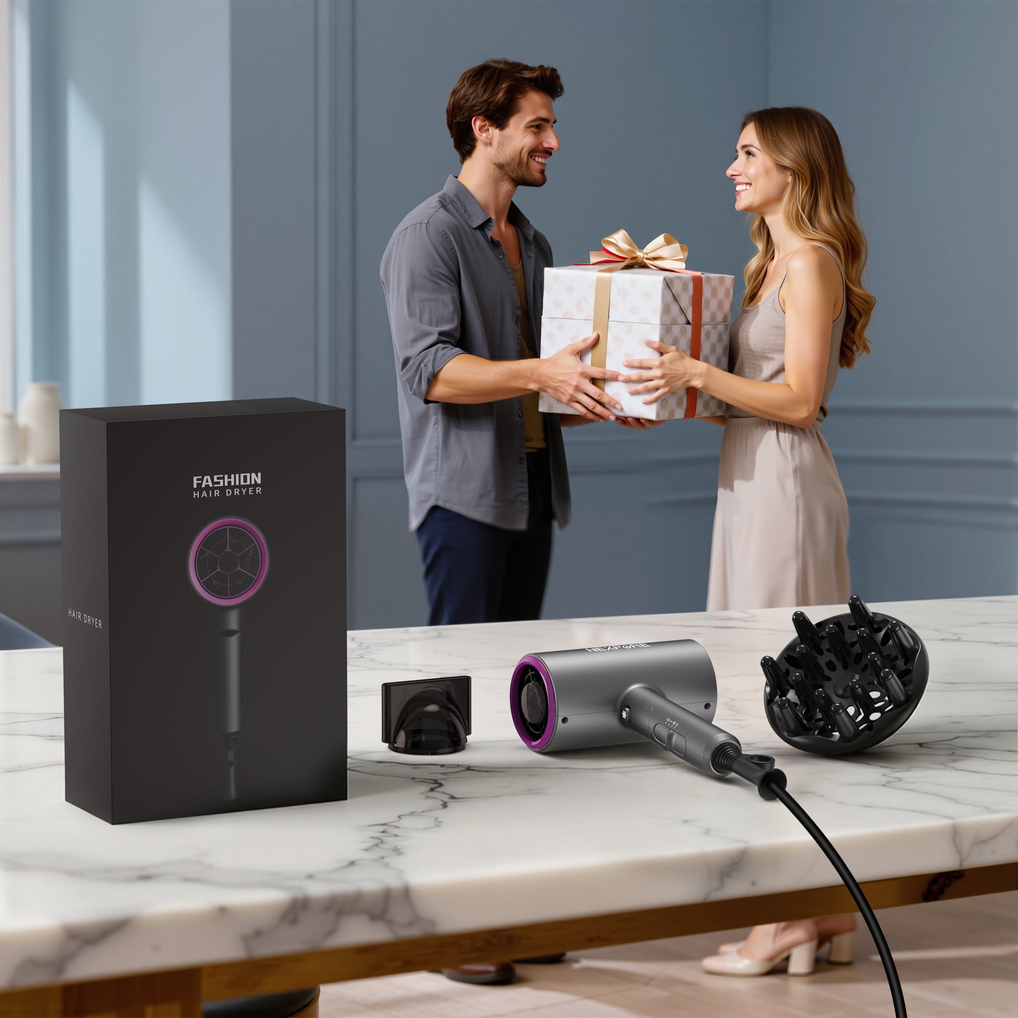 NEXPURE Hair Dryer, 1800W Ionic Blow Dryer, Lightweight, Fast