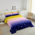 thumbnail image 2 of Christmas Themed Bedding Blue Purple Yellow Gradient Comforter Set 2 Piece Happy New Year Xmas Bedding Comforter Sets Merry Christmas Duvet Insert Winter Themed Quilt Twin Size, 2 of 6