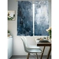 thumbnail image 4 of Abstract Graffiti Sheer Curtains for Living Room Bedroom, Light-filtering Sheer Curtain, Navy Blue White Oil Painting Style Rod Pocket Voile Window Treatment Drapes, 52’’Wx72’’L, 2 Panels Set, 4 of 7
