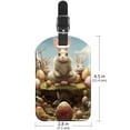 thumbnail image 6 of Square 2Pack PU Leather Easter Rabbit Cruise Luggage Tag with Privacy Cover and Name ID Tag for Travel Handbags Backpacks Luggage Tags, 6 of 6