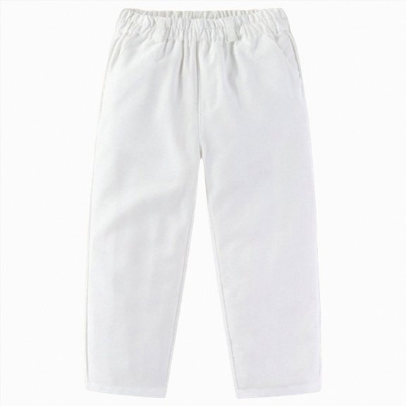 Gibobby Boys Pants Toddler Kids Little Boys Pant 2T 3T 4T 5T 6T Casual Schoolwear Drawstring Straight Leg Soft Pants With Pockets Boys Warm Casual Pants(7-8 Years,White)