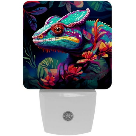 

Chameleon LED Square Night Lights - Stylish and Functional Nightlight for Better Sleep - Energy Saving Plug-in Wall Light with Auto Sensor