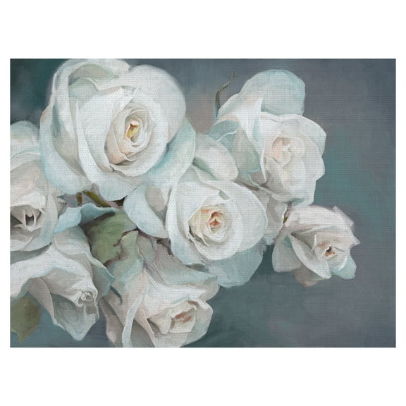 Masterpiece Art Gallery Delicate Balance White Roses by Studio Arts Canvas Art Print