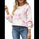 thumbnail image 2 of Suéter de Mujer de Otoño, Larga, Cuello Redondo, Jersey de Punto de Gran Tamaño, Tops Casuales con Estampados. S, 2 of 9