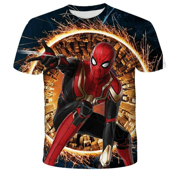 2022 verano niños camisetas Marvel spider-man camisetas para niños nueva moda niños y niñas manga corta Top 1-14T ropa New7T zhangmengya CONDUJO