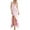 Pink, variant on Elegant V-Neck Sleeveless Mesh Ruffle Hem Bodycon Maxi High Slit Party Dress for Women Slim Dress Pink L