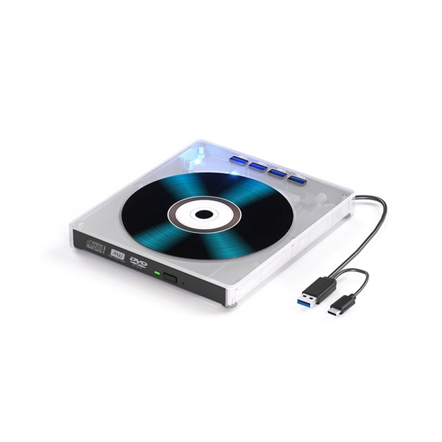 Lecteur CD DVD Externe Portable USB 3.0 pour Ordinateur Portable, Design Léger