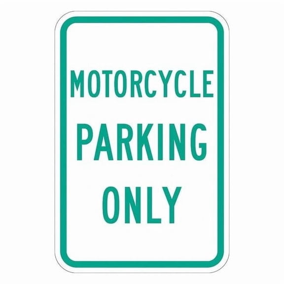Lyle Motorcycle Parking Sign,18" x 12, T1-1037-EG_12x18 T1-1037-EG_12x18