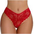 thumbnail image 2 of Ruimatai Women's Thong Underwear Sexy Lace Low Waist Comfortable Cotton Panties Solid Color Soft Stretchable Breathable, 2 of 3