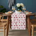thumbnail image 2 of Valentine's Day Table Runner - 70 Inch Long, Kitchen Dining Table Runner Dresser Scarves, Sweet Love Heart Lines Romantic Red Farmhouse Decor for Coffee Tables Wedding Party Banquet, 2 of 8