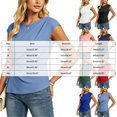 thumbnail image 4 of Womens Side Ruched Cap Sleeve Top,Slim Fit Crewneck Tee, 4 of 6