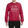 thumbnail image 2 of Wild Bobby, I'm Only Talking to Jesus Today Inspirational/Christian Unisex Crewneck Graphic Sweatshirt, Vintage Heather Red, Medium, 2 of 6