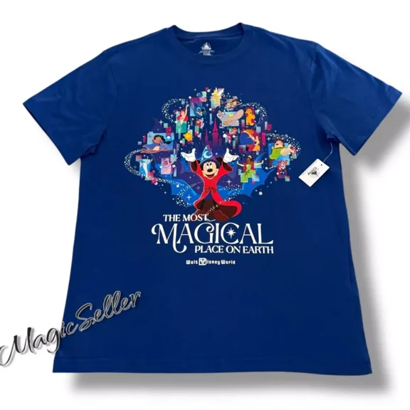 Disney Parks Shirt 2025 WDW Sorcerer Mickey The Most Magical Place On Earth