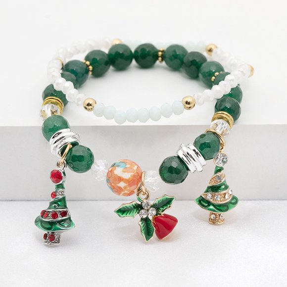 TopLLC Bracelets Bracelet de Noël Père Noël Pendentif Décoration de Noël pour la Maison Main 2 en 1 Bracelets Bijoux