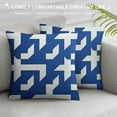thumbnail image 3 of COMIO Decorative Throw Pillow Cover Cushion Case Cute Porcelain Indigo Blue White Classic Abstract Vintage Geometric Graphic Modern Pattern Retro Pillow Cover for Sofa Bedroom, 3 of 5