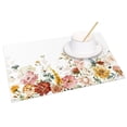 thumbnail image 4 of SUNOLIFE Floral Placemats Set of 4,Spring Flower Linen Fabric Table Mats for Dining Table Decorations 12x18 inch, 4 of 5