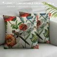 thumbnail image 3 of PRATYUS Floral Spring Decorative Pillow Covers Wild Flower Plants Dragonfly Summer Outdoor Throw Pillow Covers Farmhouse Pillow Cases  Cushion Covers for Couch Home Decor 22x22in, 3 of 5