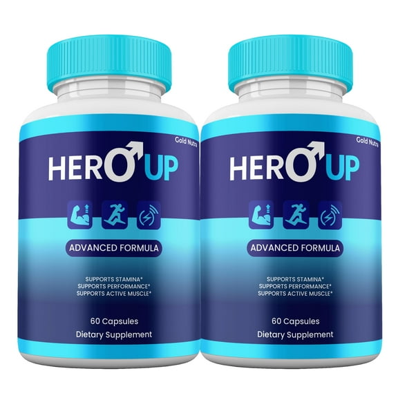 Hero Up Capsules, High Potency HeroUp Supplement Pills, All Natural Formula 2 Month Supply (2 Pack)