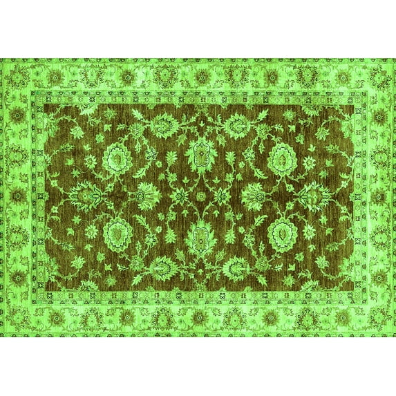 Ahgly Company Indoor Rectangle Oriental Green Traditional Area Rugs, 8' x 12'