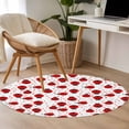 thumbnail image 5 of 3ft Washable Round Rug, Red Ladybug Non-Slip Circle Area Rug for Bedroom Bedside, Cartoon Insects Animal Love White Background Soft Indoor Floor Mat for Home Decor, 5 of 9