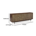 thumbnail image 5 of Benjara BM327871 Sideboard Cabinet Console - 4 Carved Diamond Style Doors - Brown - 76 in., 5 of 5