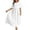 A-White761, variant on Solid Pleated Dress for Women Loose Flowy Elbow Sleeve Round Neck Maxi Dress Breathable Minimalist Casual Dresses