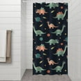 thumbnail image 2 of Dark Blue Dinosaurs Space Pattern Shower Curtain 36"x72" ,Bathroom Decorative Shower Curtains Set with 12 Hooks,Modern Waterproof Washable Shower Curtain, 2 of 6